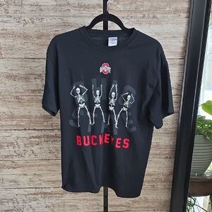 Gildan Ultra Cotton Ohio State Buckeyes Skeleton Black T-Shirt Adult Medium